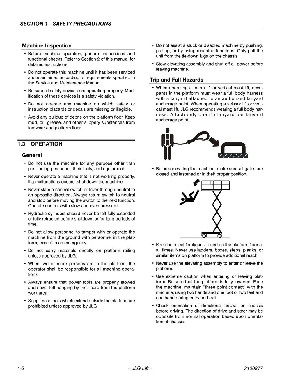 JLG 1532E3 1932E3 2033E3 2046E3 2646E3 2658E3 Lift Operators Manual 3120877
