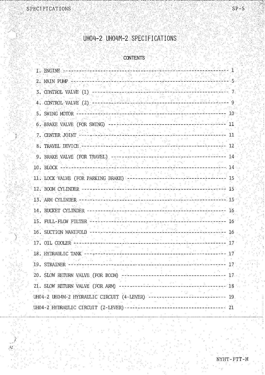 HITACHI UH04-2 Excavator Service Manual