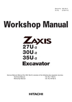 Manual de servicio y reparación de excavadoras Hitachi ZX27U-2 ZX30U-2 ZX35U-2