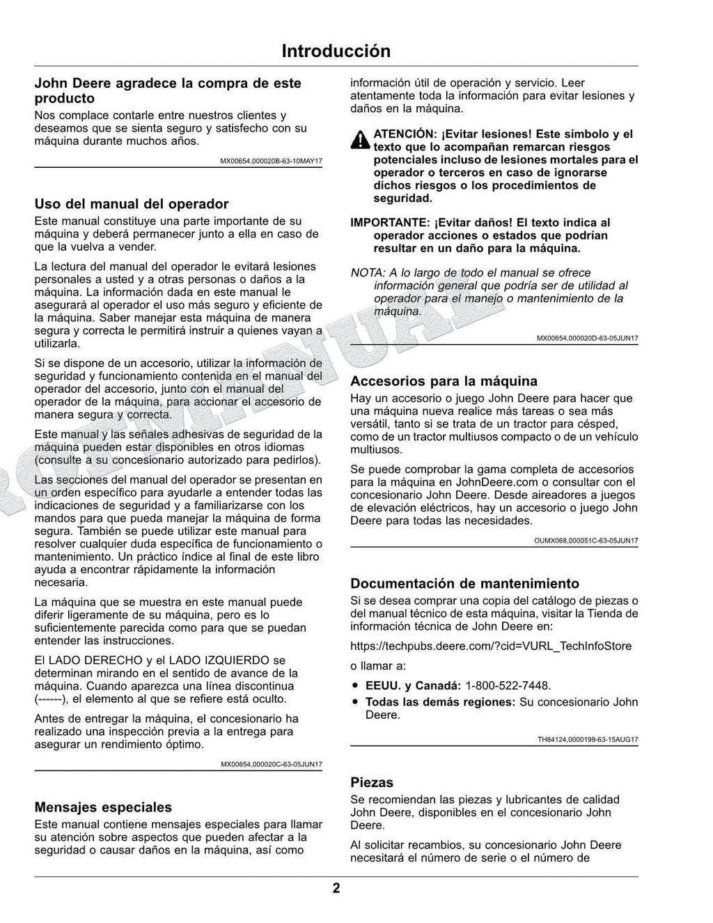 John Deere XUV825M S4 cocodrilo Manual del Operador Español OMUC23886