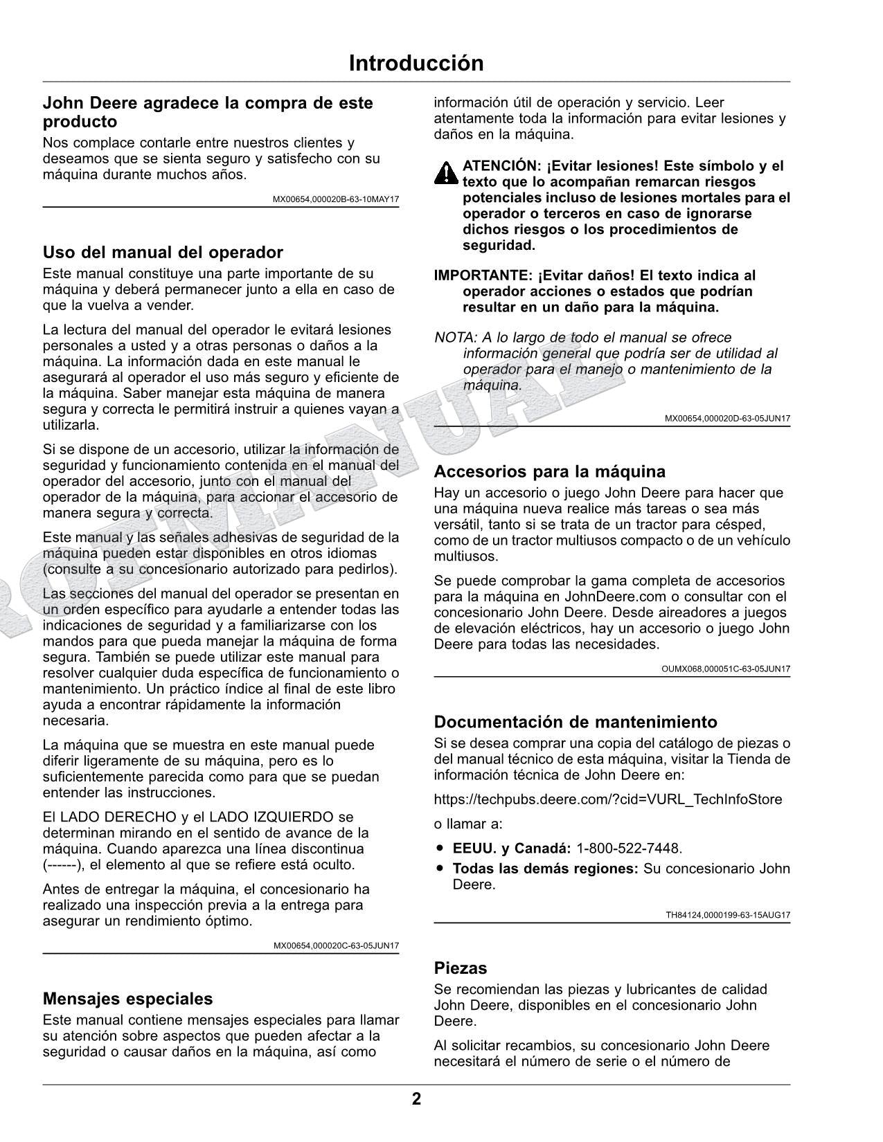 John Deere XUV825M S4 cocodrilo Manual del Operador Español OMUC23886