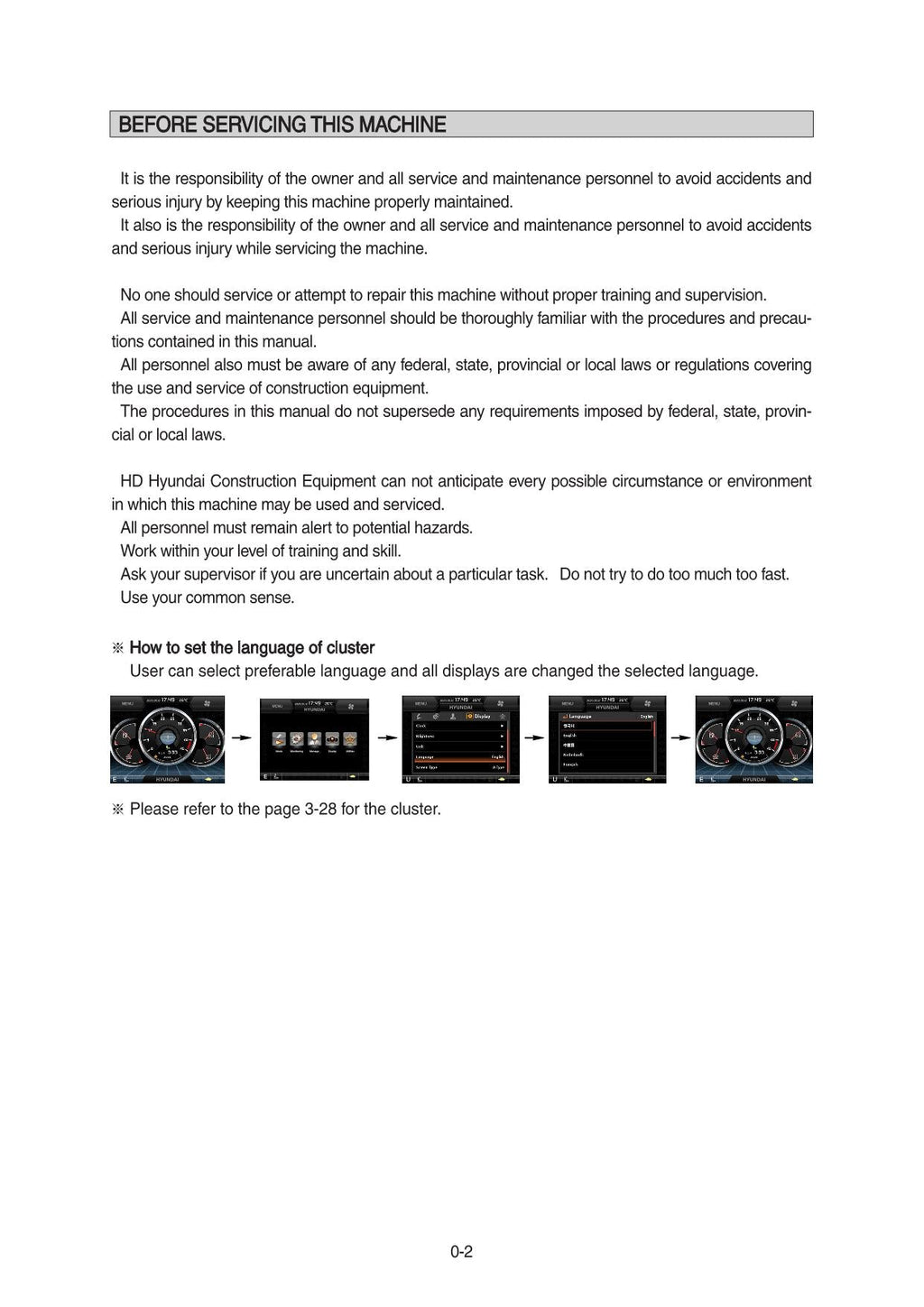 Manual de mantenimiento del operador de la excavadora sobre cadenas Hyundai HX140 LC