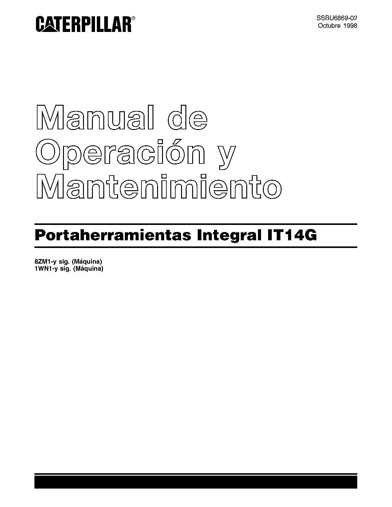 Caterpillar IT14G Cargador de ruedas Manual de Operación y Mantenimiento Español