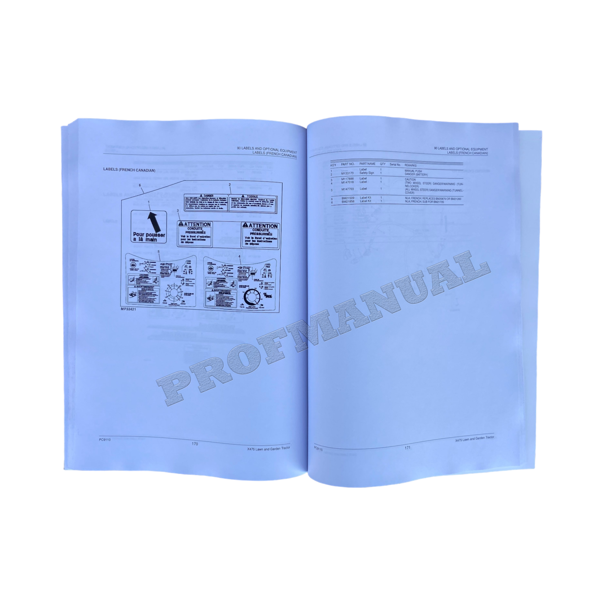 MANUAL DEL CATÁLOGO DE PIEZAS DEL TRACTOR JOHN DEERE X475 