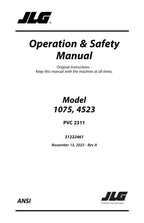 JLG 1075 4523 Telehandler Maintenance Operation Operators Manual 31222461