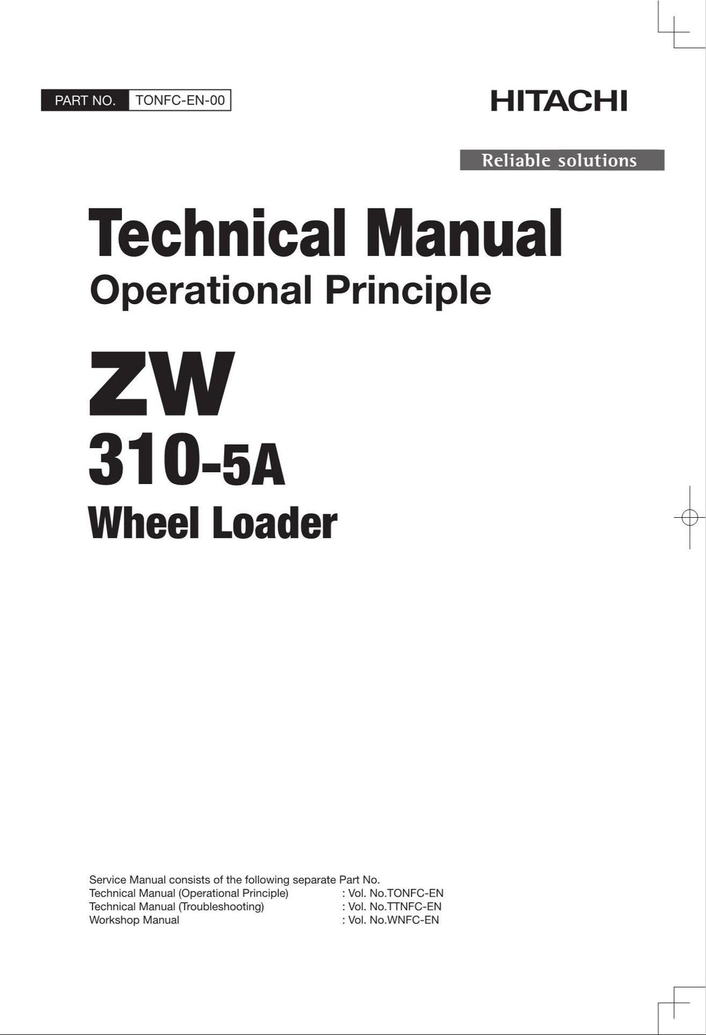 Hitachi ZW310-5A Wheel Loader Technical Manual Operational Principle