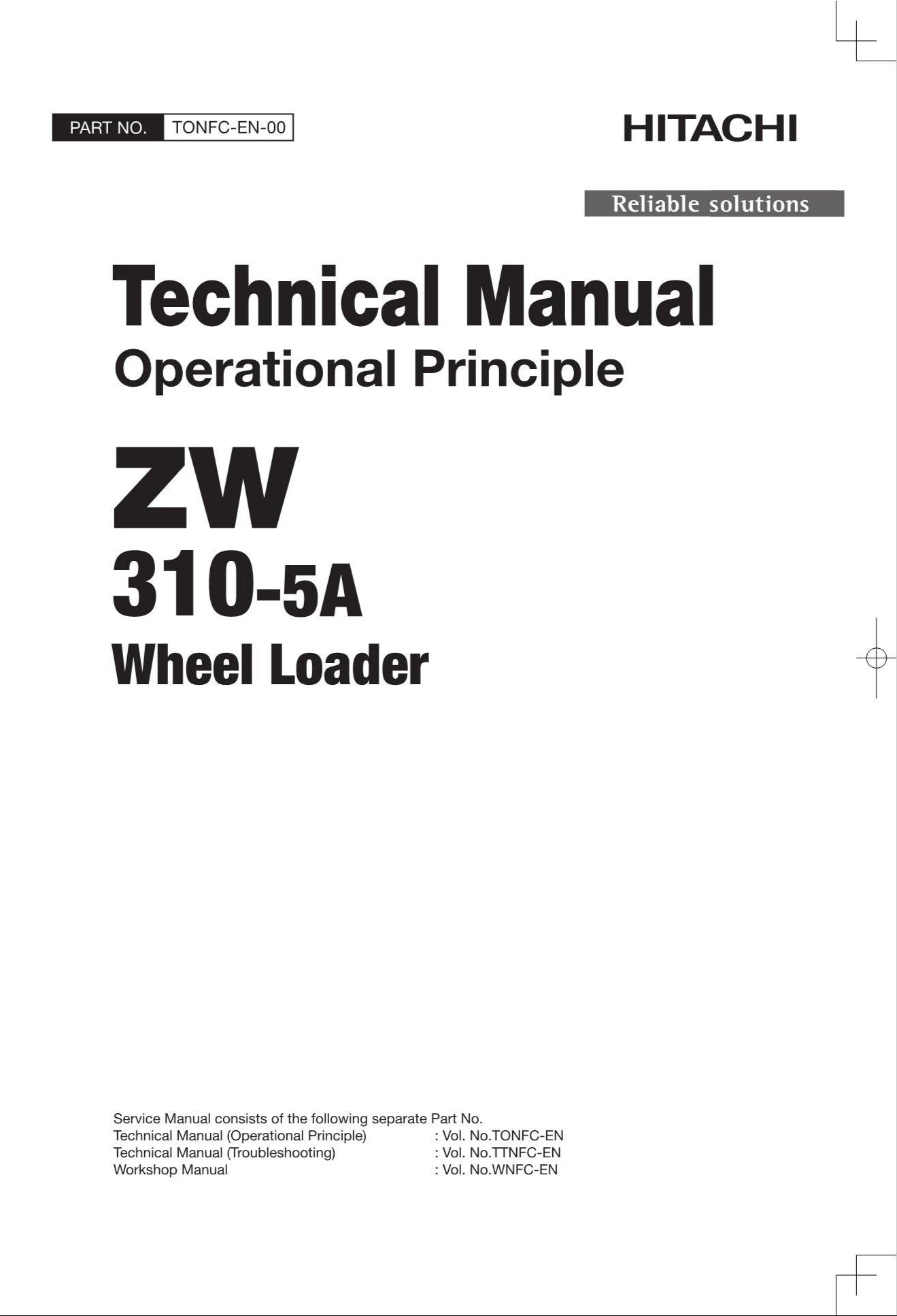 Hitachi ZW310-5A Wheel Loader Technical Manual Operational Principle