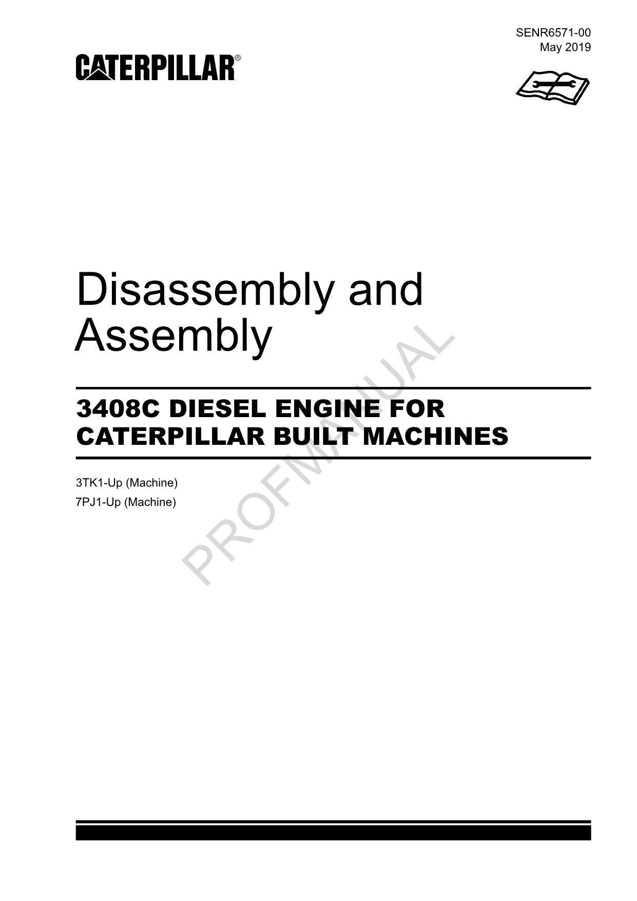 Manual de servicio, desmontaje y montaje del motor diésel Caterpillar 3408C