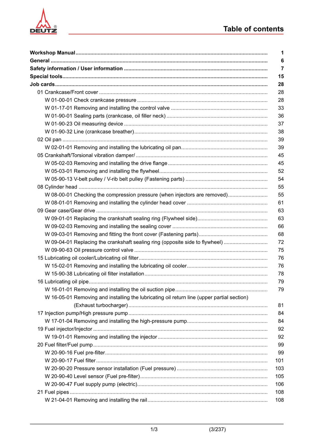 Deutz Hitachi TD TCD 2.9 L4 Engine Wheel Loader Workshop Manual