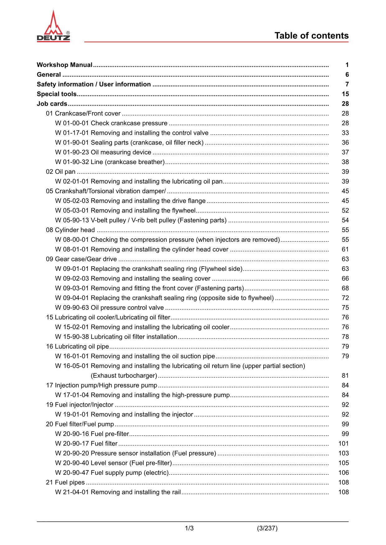 Deutz Hitachi TD TCD 2.9 L4 Engine Wheel Loader Workshop Manual