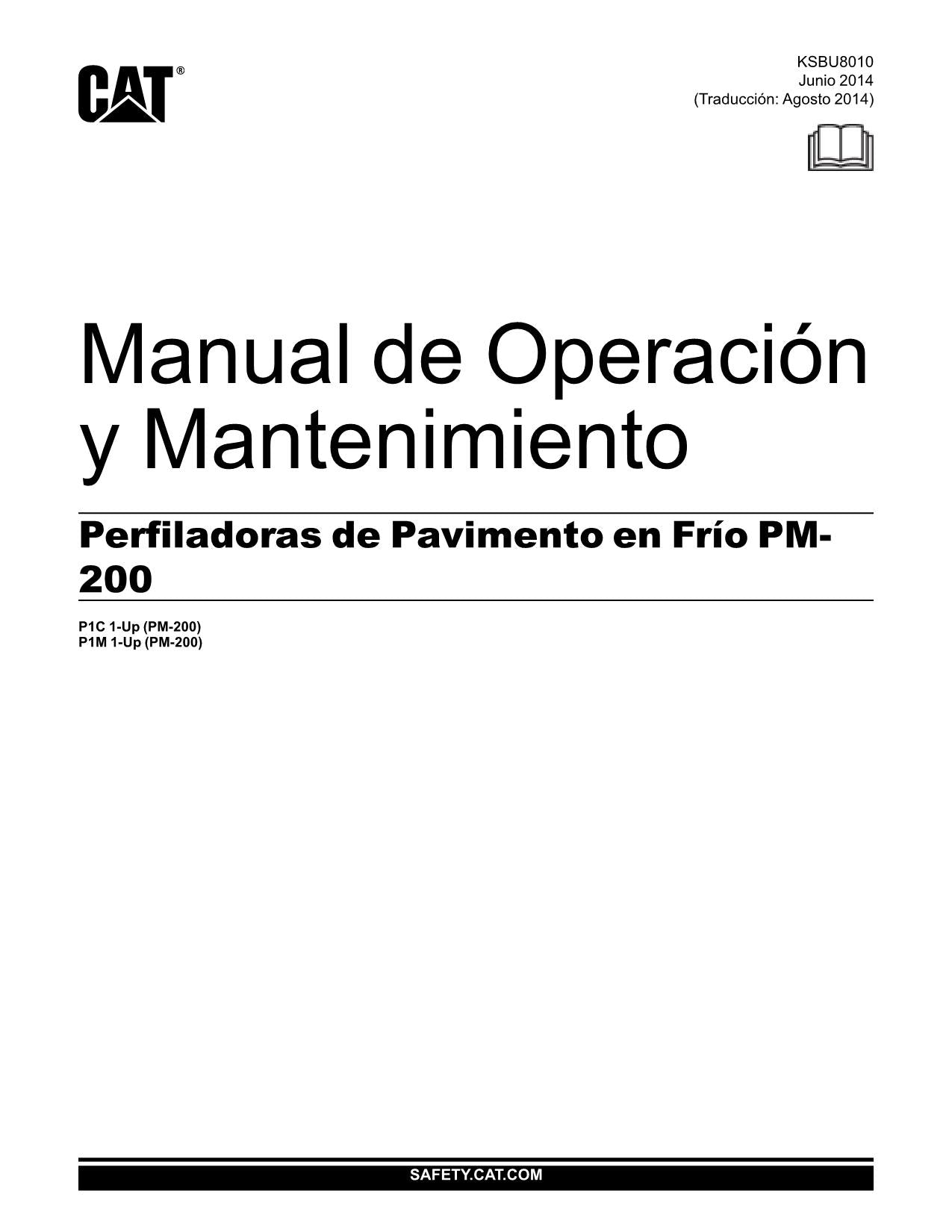 Caterpillar PM 200 Perfiladora de pavimento en frío Manual de Operación Español