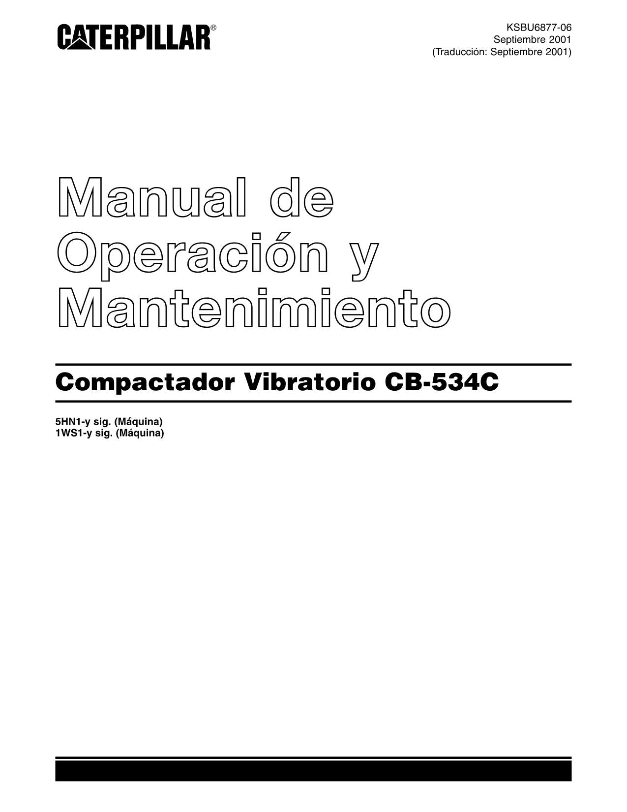 Caterpillar CB 534C Compactadora Manual de Operación y Mantenimiento Español