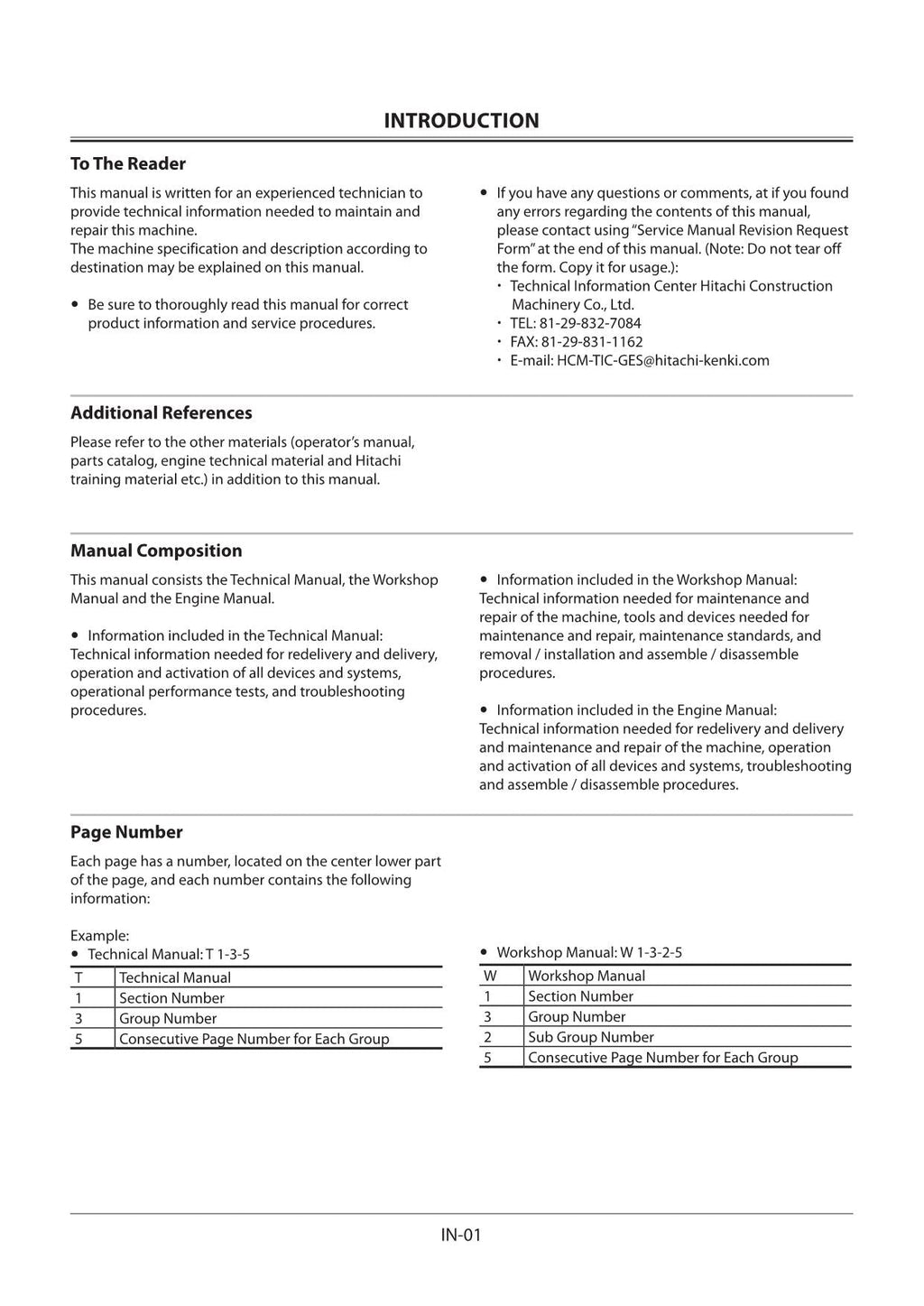 Hitachi ZX38U-5A Excavator Service Manual with Schemes TADC-EN-01