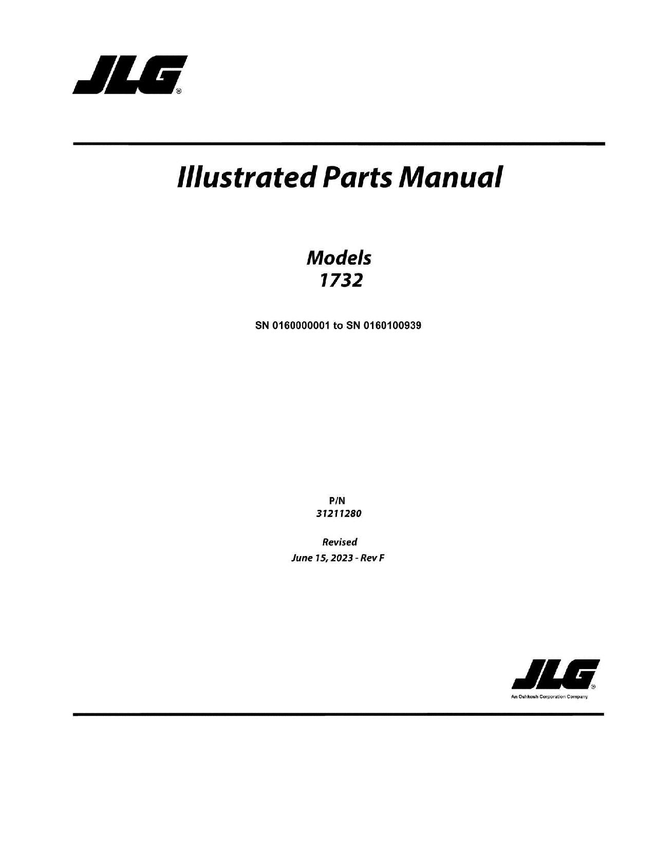 Manual del catálogo de piezas del manipulador telescópico JLG 1732 0160000001-0160100939