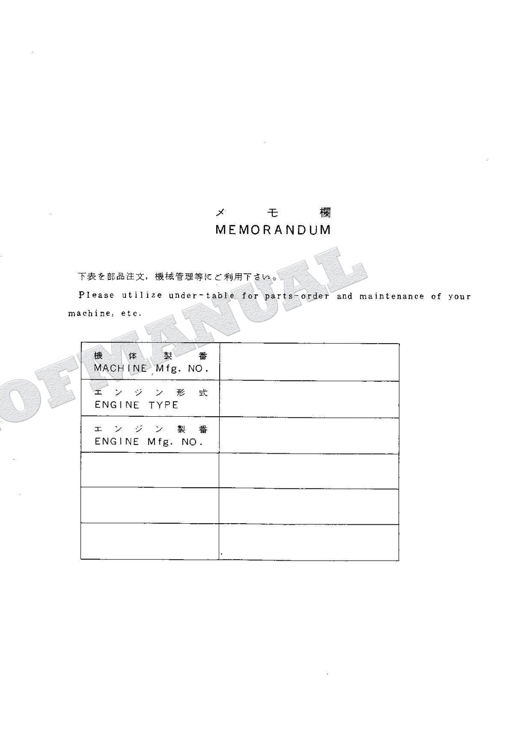 HITACHI EX100M Excavator Parts Catalog Manual SN 02001-