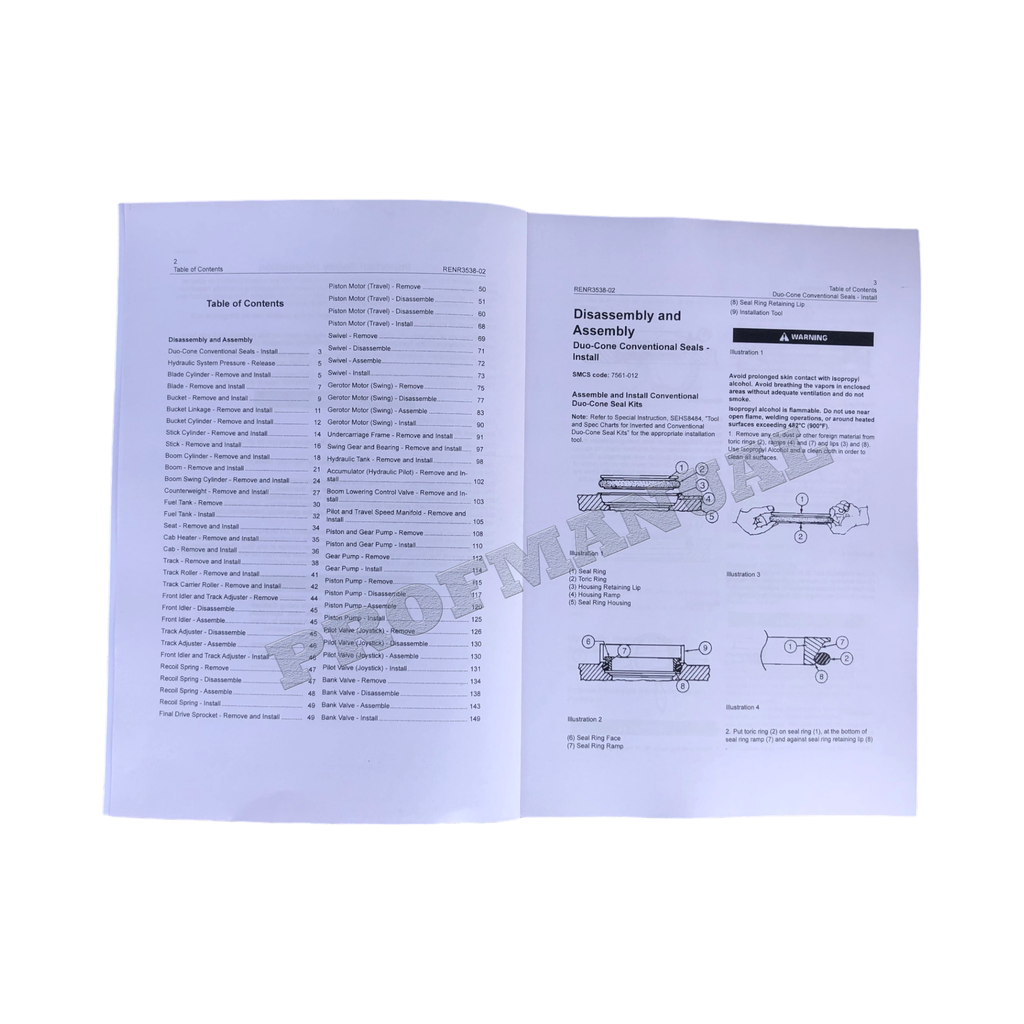 Caterpillar 303.5 Excavator Service Manual Disassem Assembly 2 books *Send serial #