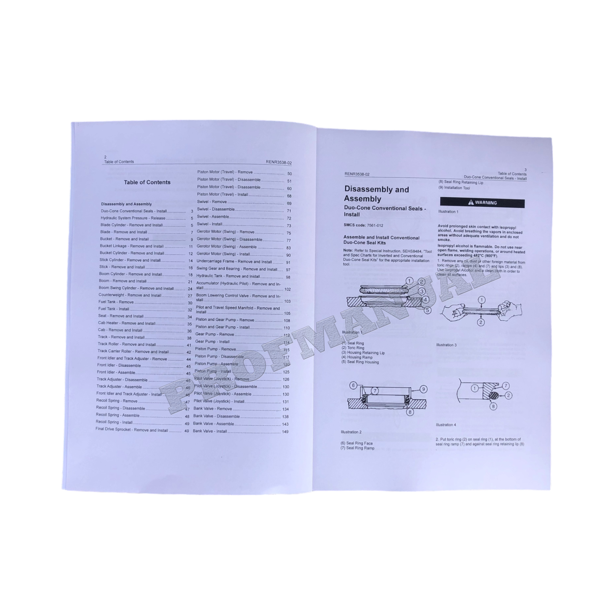 Caterpillar 303.5 Excavator Service Manual Disassem Assembly 2 books *Send serial #