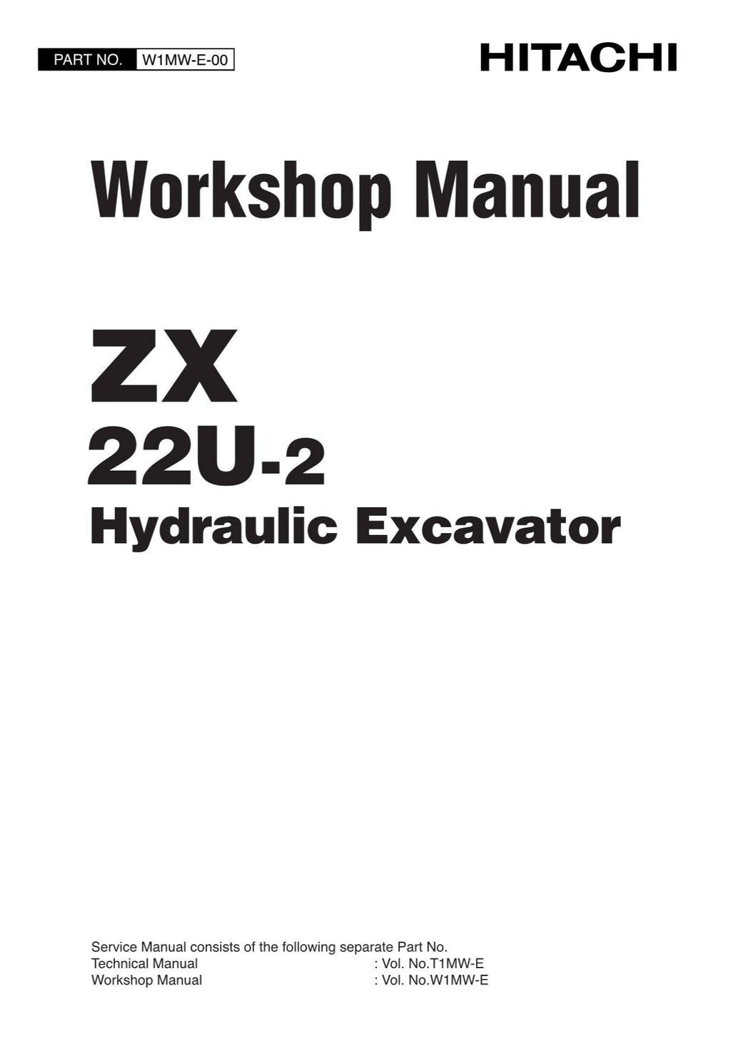 Hitachi ZX22U-2 Excavator Workshop Service Repair manual