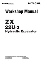Hitachi ZX22U-2 Excavator Workshop Service Repair manual