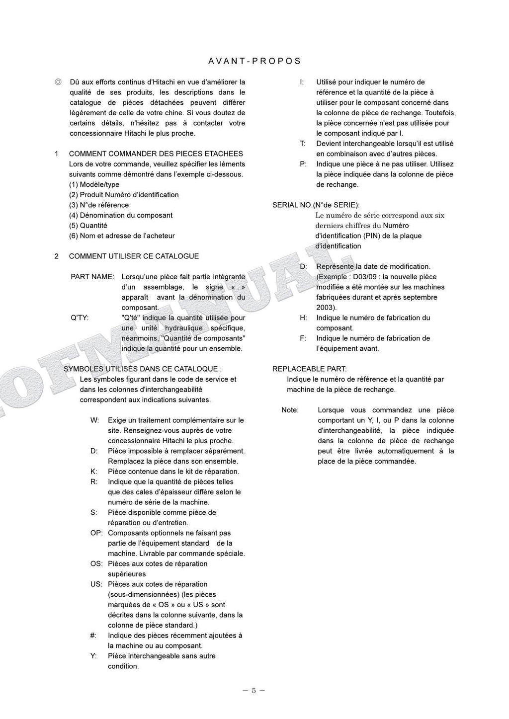 Catálogo de piezas de excavadoras HITACHI ZX60USB-3 ZX60USB-3F