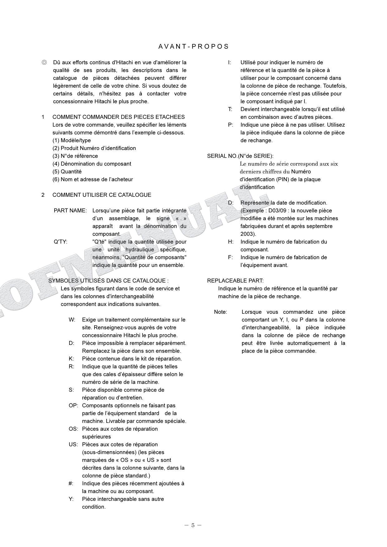 Catálogo de piezas de excavadoras HITACHI ZX60USB-3 ZX60USB-3F