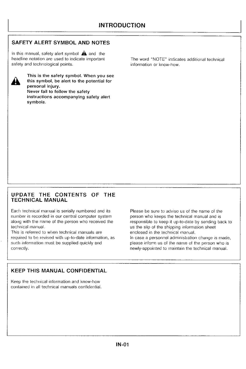 HITACHI EX60-2 Excavator Service Manual