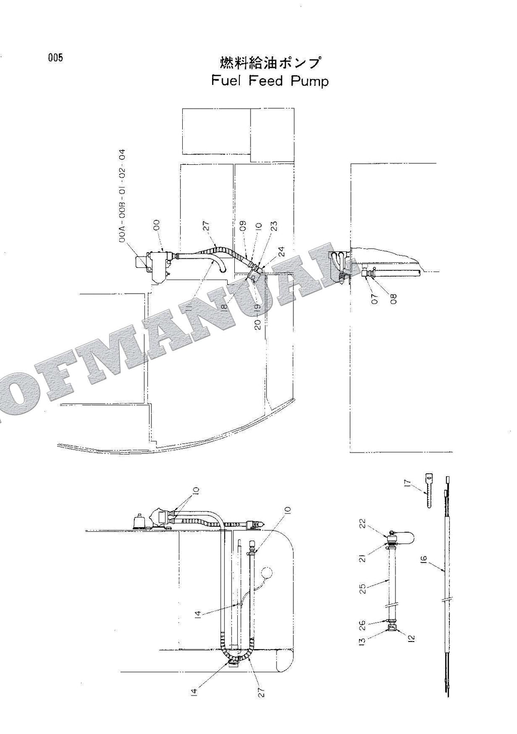 HITACHI EX60 Excavator Parts Catalog Manual S.N. 10001-