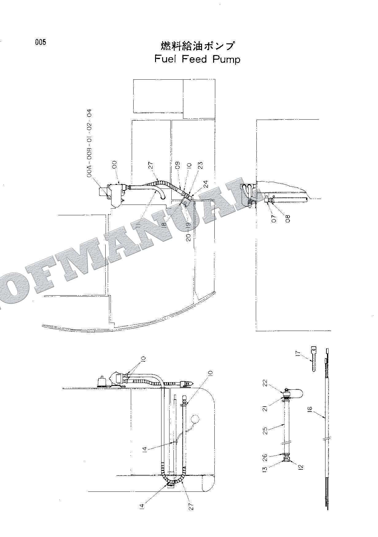 HITACHI EX60 Excavator Parts Catalog Manual S.N. 10001-