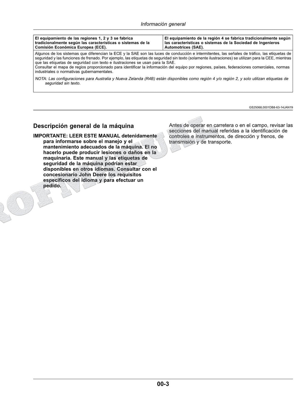 John Deere 1023E 1025R Tractor Manual del Operador Español SN RS000001- MY2025-