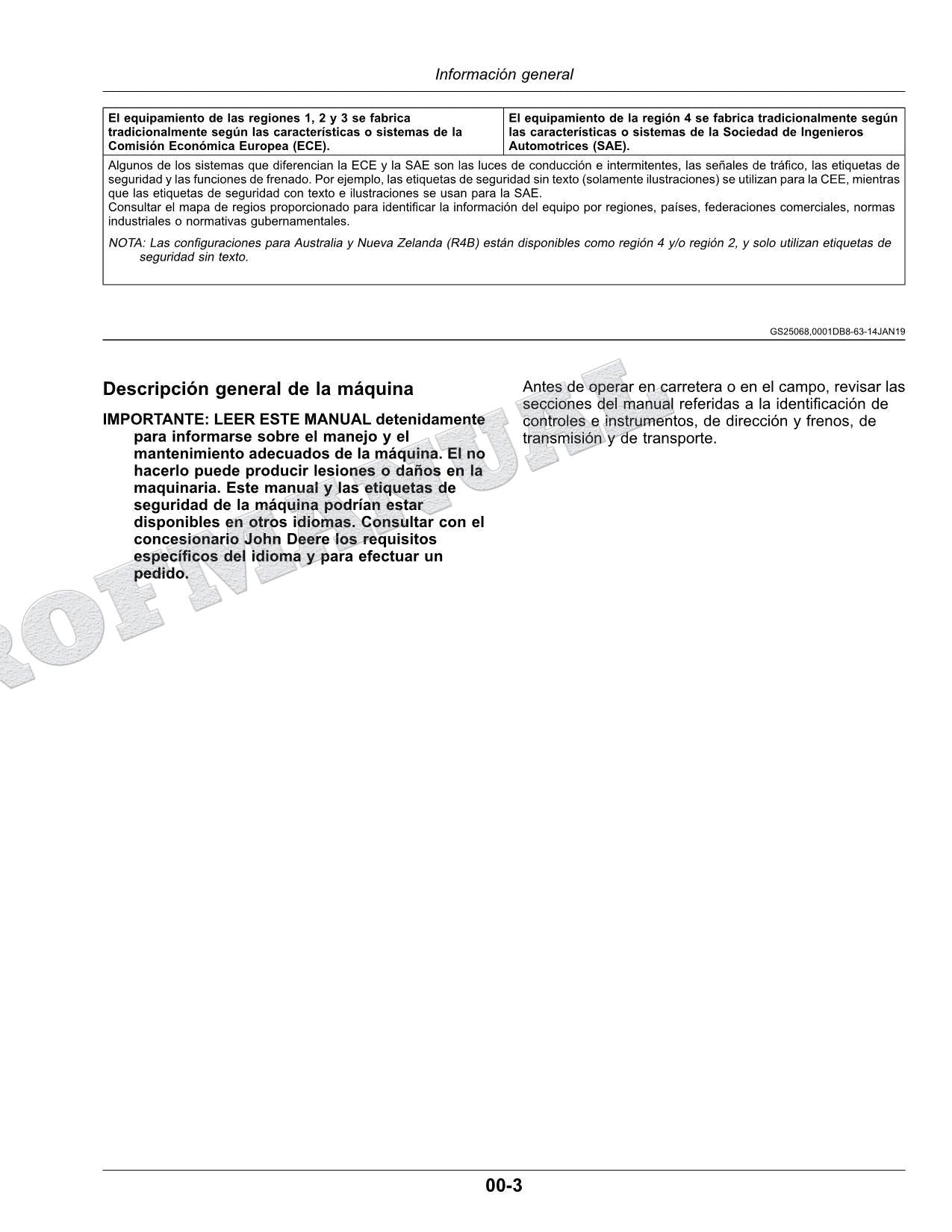 John Deere 1023E 1025R Tractor Manual del Operador Español SN RS000001- MY2025-