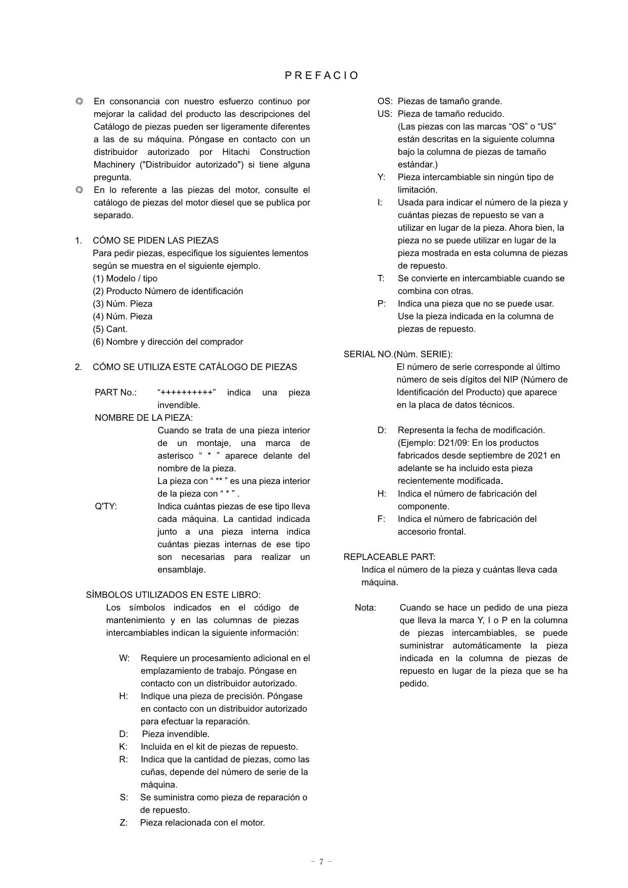 Hitachi ZW550-6 North America Spec Wheel Loader Parts Catalog Manual