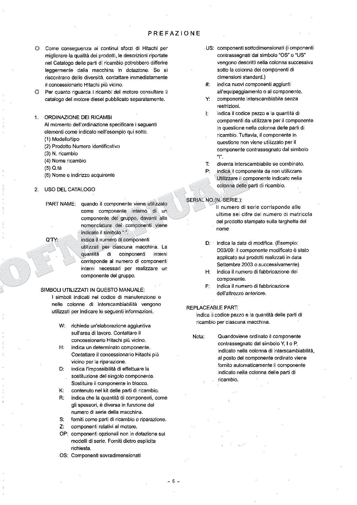 HITACHI ZAXIS ZX160LC Excavator Parts Catalog Manual SN 005001-