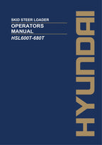 Hyundai HSL600T-680T SKID STEER LOADER Operators Maintenance Manual