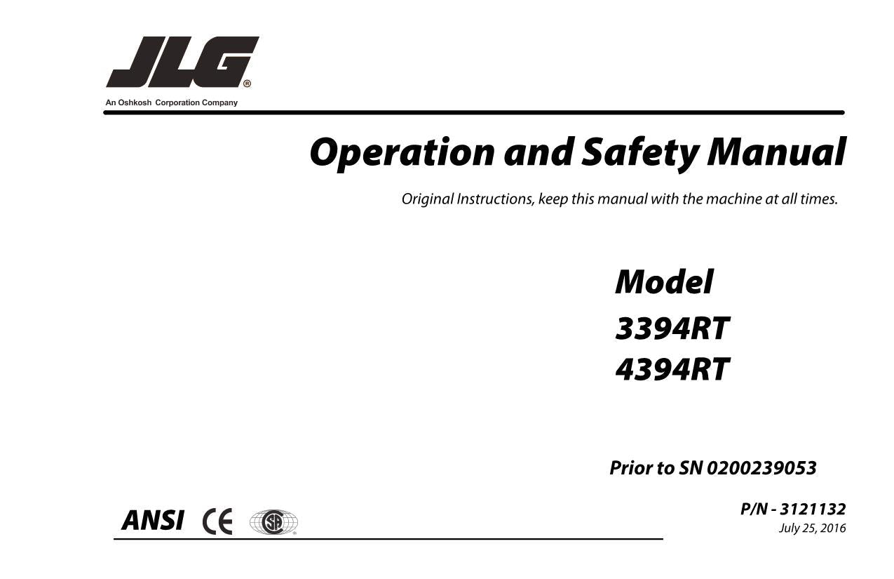 Manual del operador de mantenimiento y operación de elevadores de tijera JLG 3394RT 4394RT 3121132