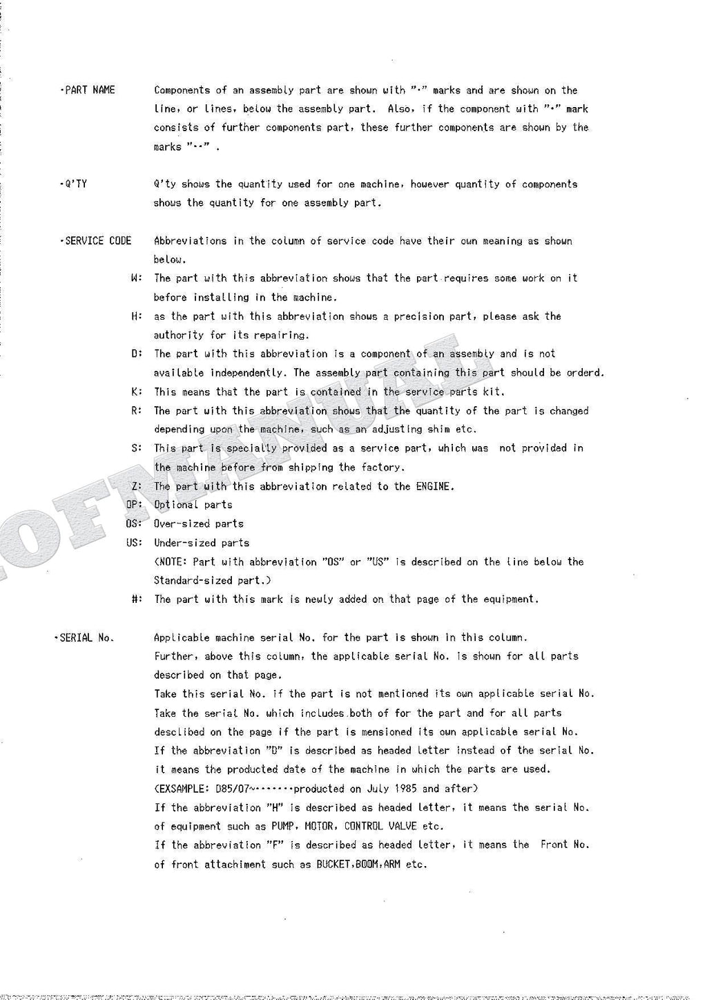 HITACHI UH025SR-7 Excavator Parts Catalog Manual SN 0101-