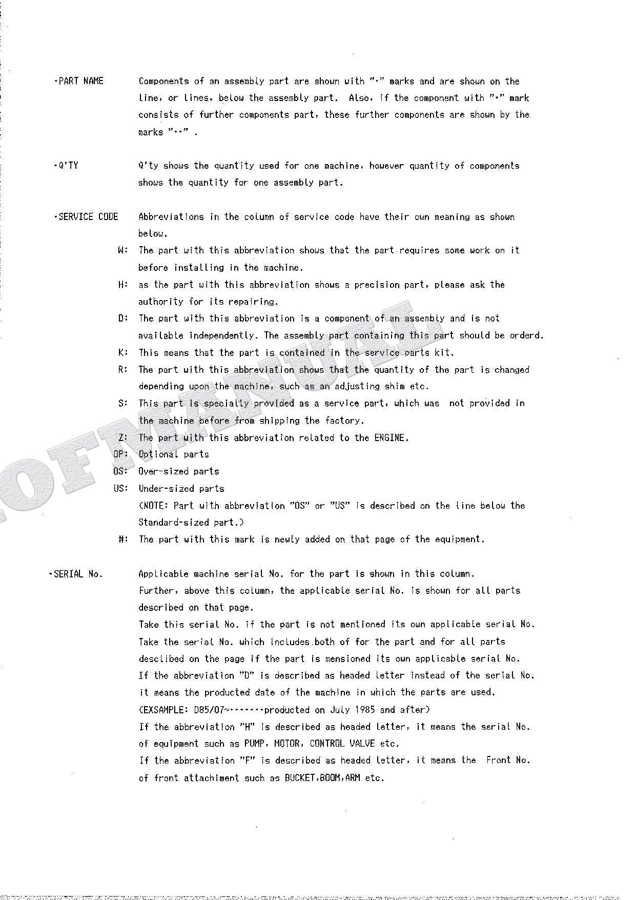 HITACHI UH025SR-7 Excavator Parts Catalog Manual SN 0101-
