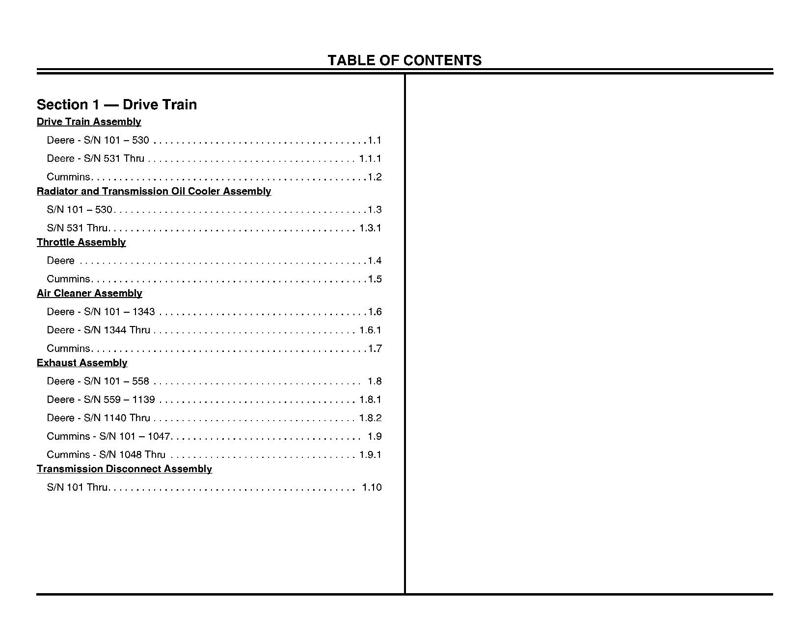 LULL 844B Telehandler Parts Catalog Manual