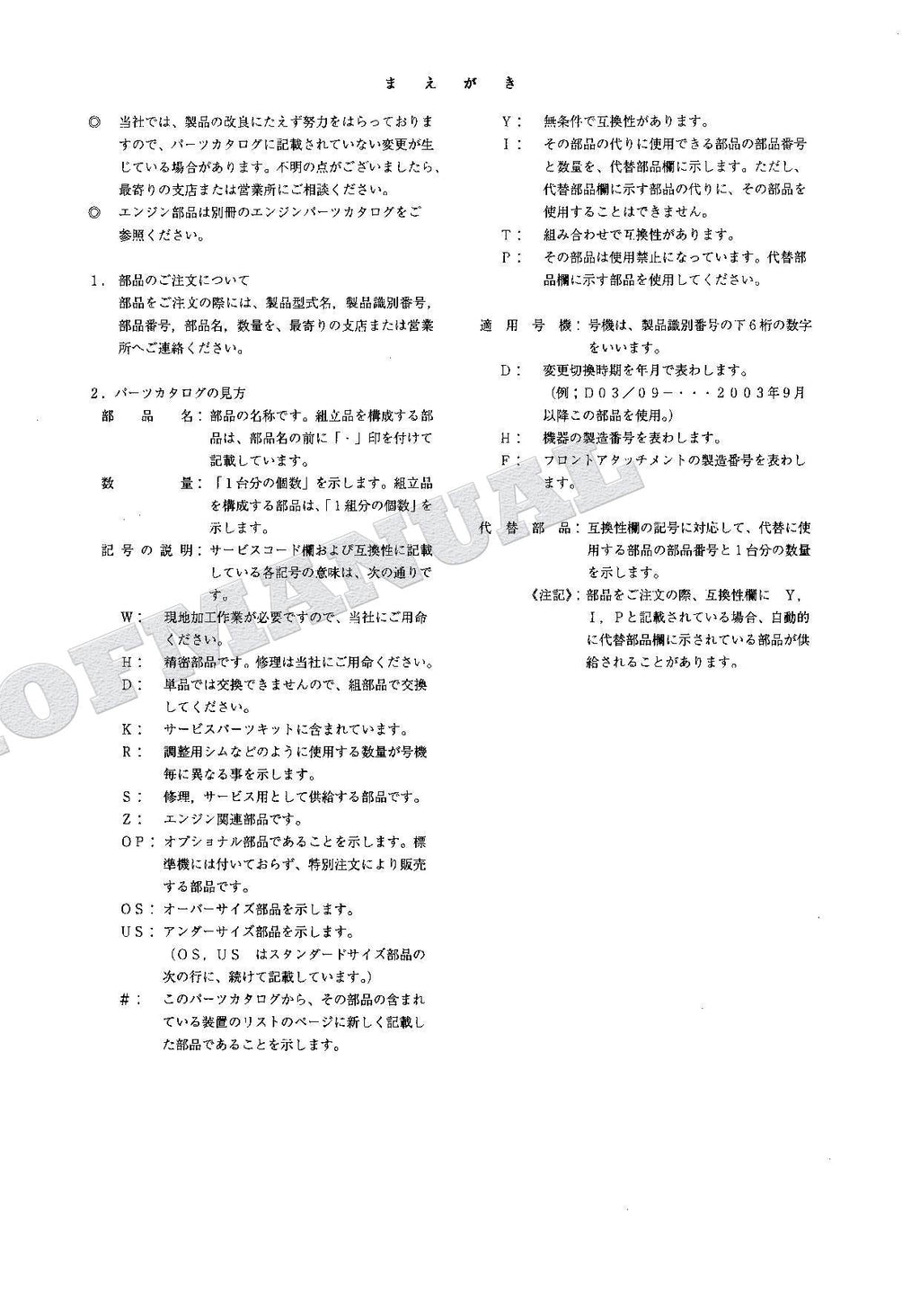 HITACHI ZAXIS ZX75URT Excavator Parts Catalog Manual SN 000201-