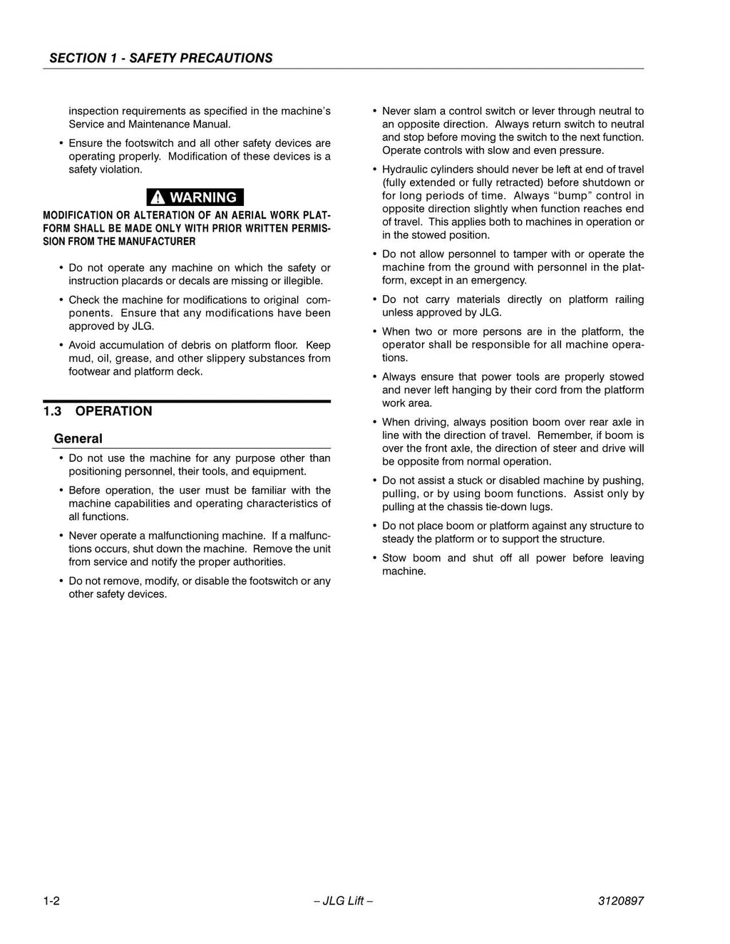 Manual del operador de mantenimiento y operación de plataformas elevadoras JLG 600SC 600SJC 660SJC 3120897