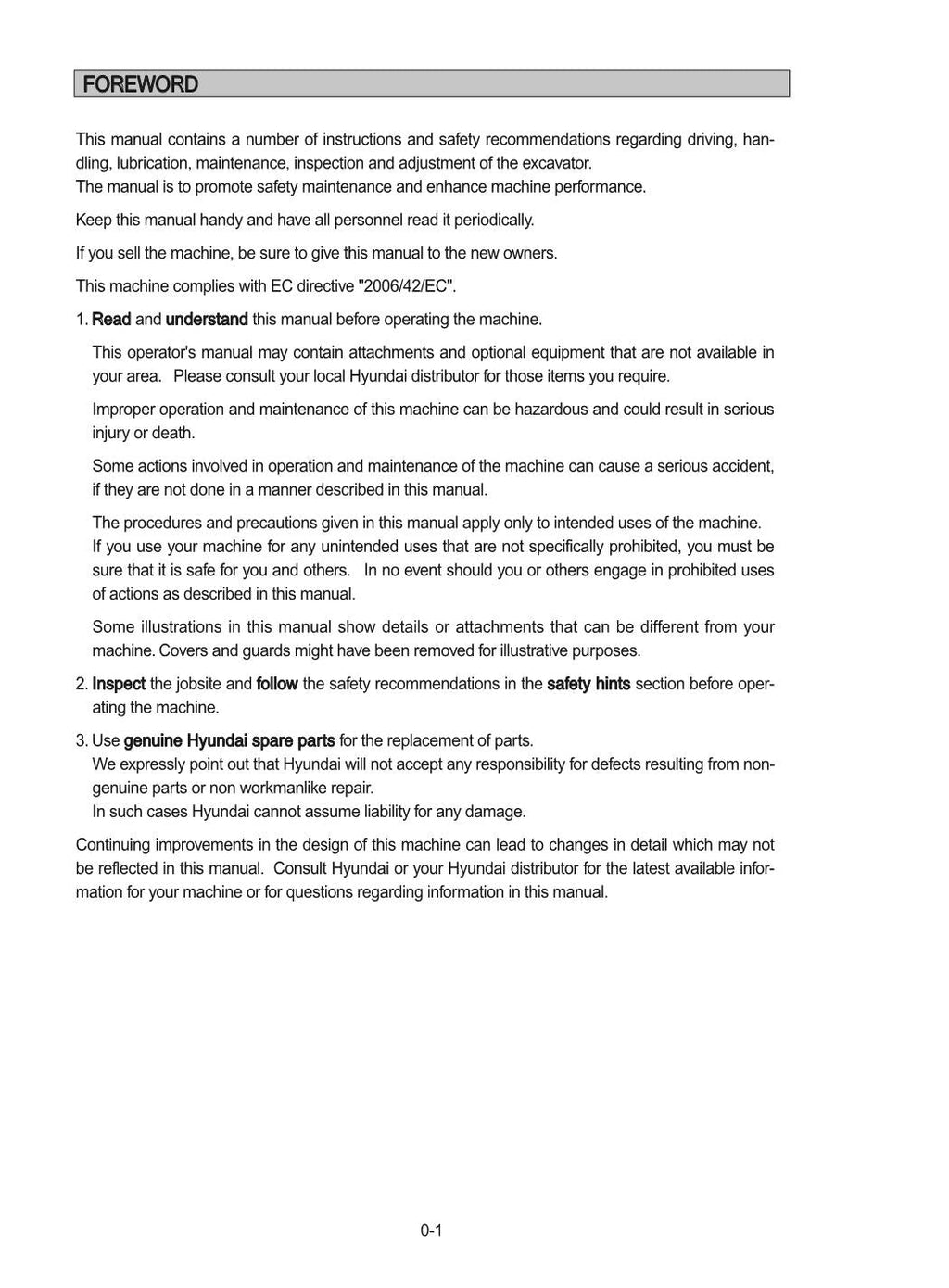 Manual de mantenimiento del operador de la excavadora sobre cadenas Hyundai HX210HD HX220HD