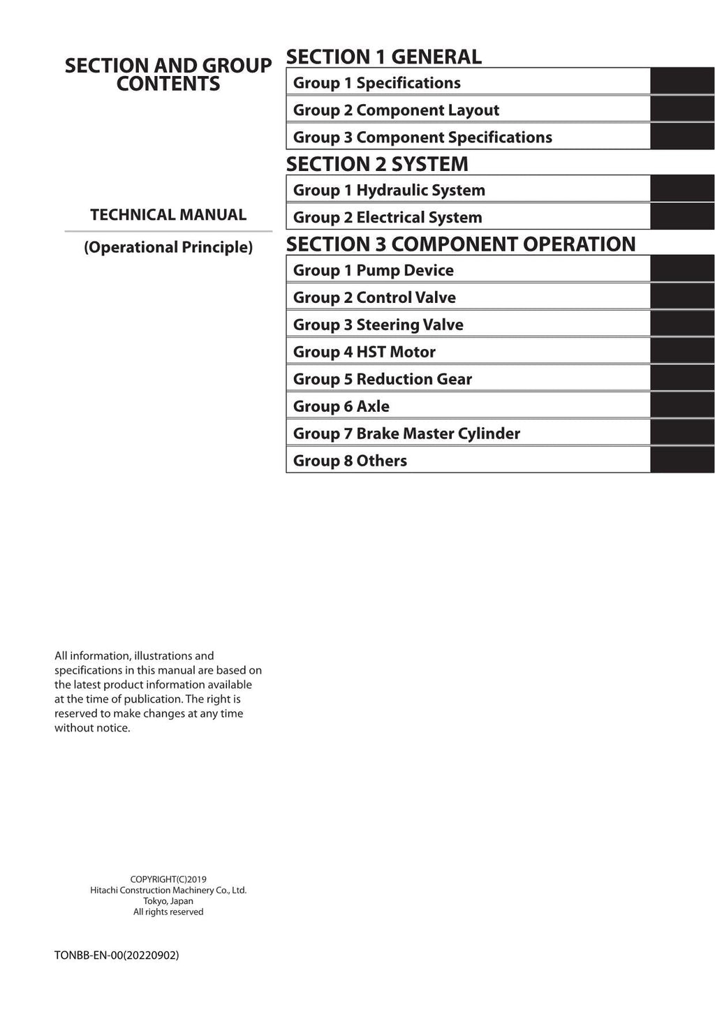 Hitachi ZW30-5B Wheel Loader Technical Manual Operational Principle