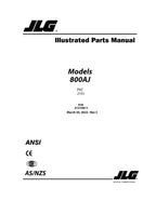 JLG 800AJ Boom Lift Parts Catalog Manual 31219011