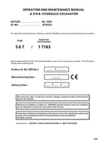 Liebherr A310B Excavator  Operators manual