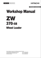 Hitachi ZW370-5B Wheel Loader Workshop Manual
