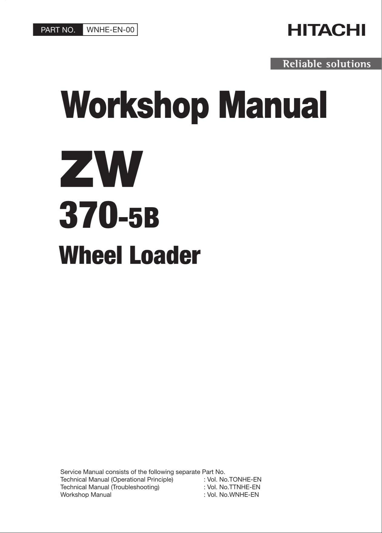 Hitachi ZW370-5B Wheel Loader Workshop Manual