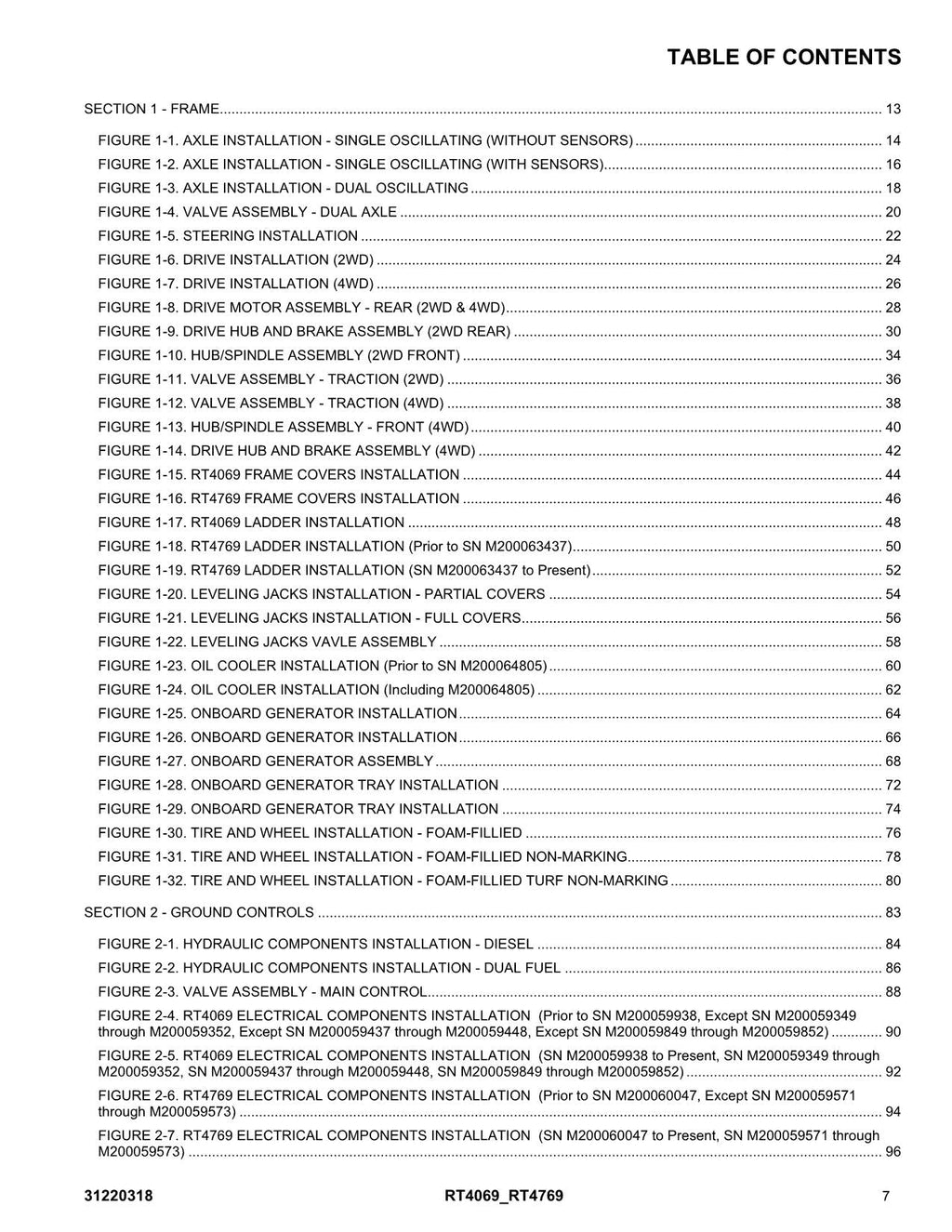 JLG RT4069 RT4769 Scissor Lift Parts Catalog Manual