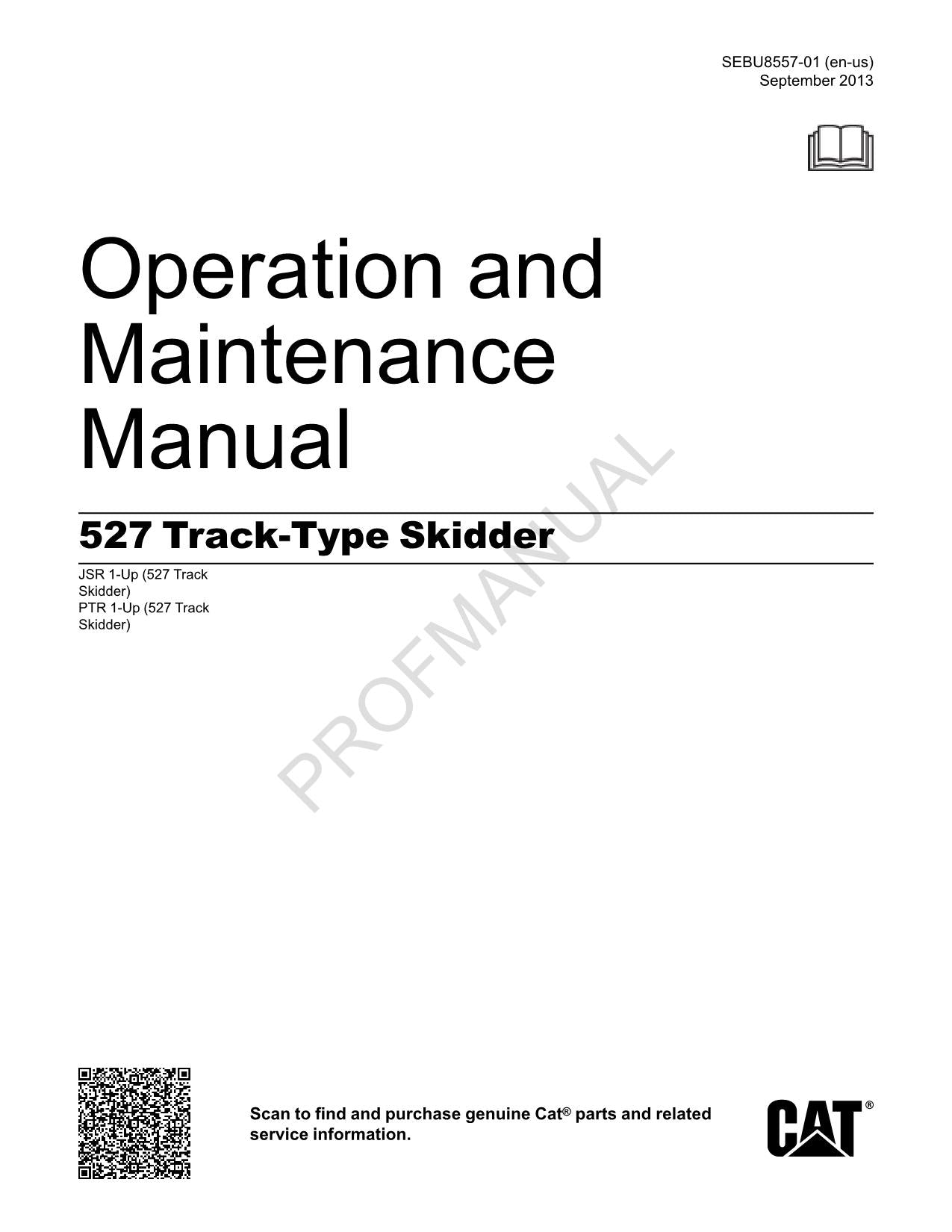 Manual de mantenimiento del operador del skidder de cadenas Caterpillar 527