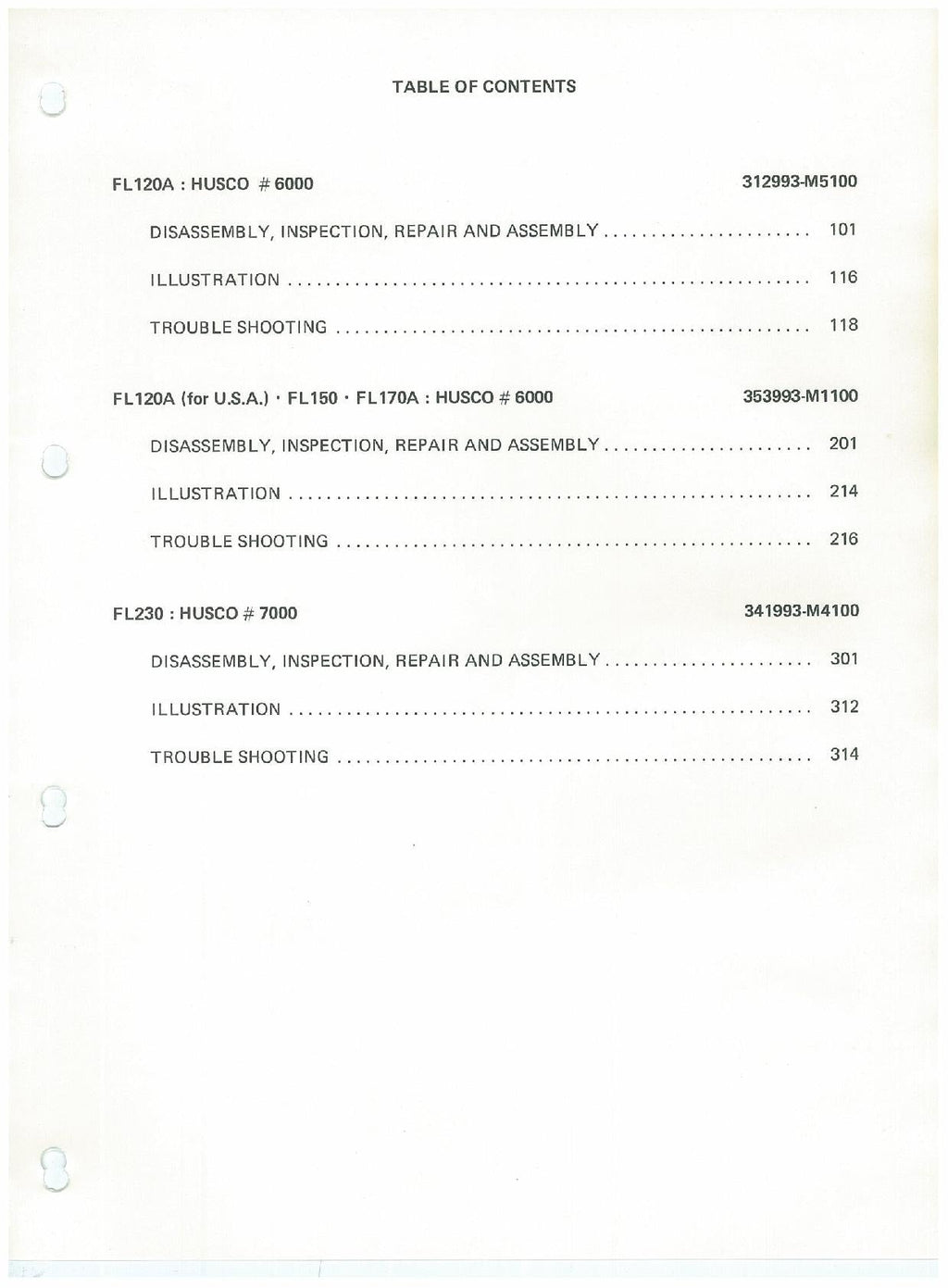 Hitachi FL120A FL150 FL170A FL230 Wheel Loader Service Manual