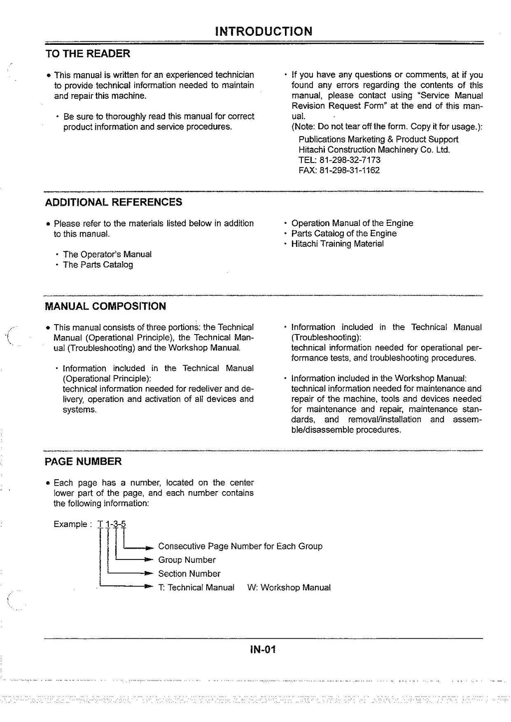 HITACHI EX110-5 EX110M-5 Excavator Workshop Service Manual