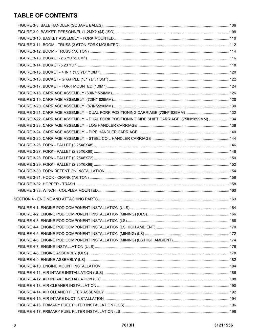 JLG 7013H Telehandler Parts Catalog Hard Copy Manual